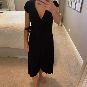 Wilfred Black midi wrap dress XS